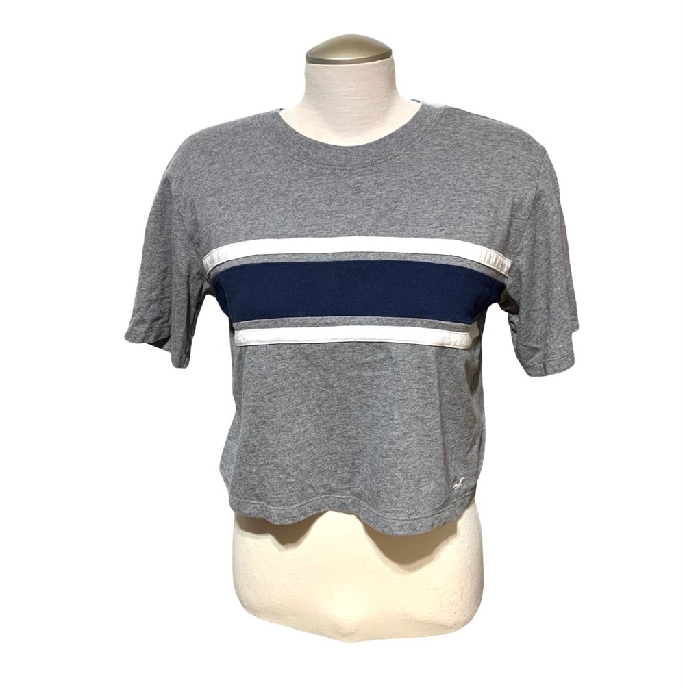 Hollister Gray Boyfriend Tee Crop T-Shirt Size Small